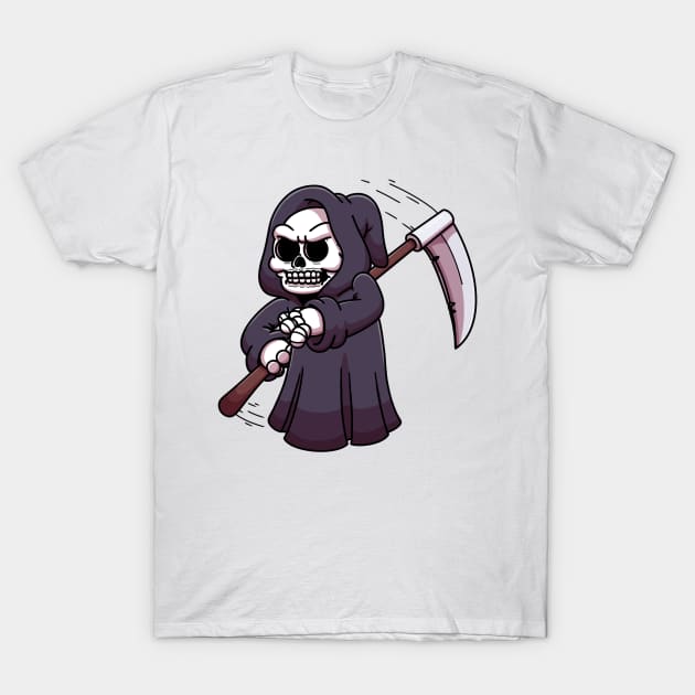 Grim Reaper Doing Tricks T-Shirt by TheMaskedTooner